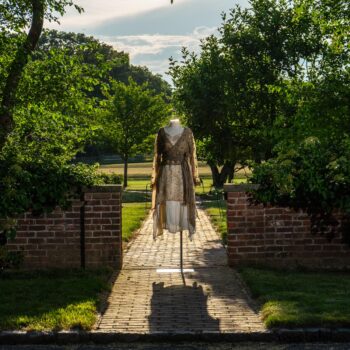 Montmorency Wrap Jacket in Sandy Embroidered Silk Organza; Wrennie Frock in Watercolour Silk Weave; Fairholme Frock in Peony Washed Plaid Silk; Cilla Slip Frock in Peony Soft Ribbed Knit. Ivey Abitz at Boscobel House and Gardens