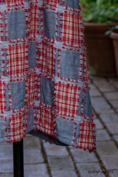 Covante Frock in Rose Garden Patch Plaid Voile; Fairholme Sash in Rose Garden Plaid Patch Voile; Chevallier Cardigan in Herb Garden Soft Ribbed Knit. Ivey Abitz at Boscobel House and Gardens