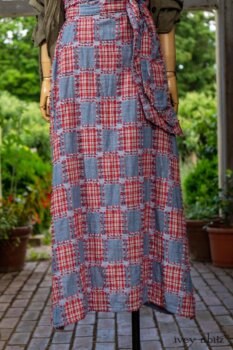 Covante Frock in Rose Garden Patch Plaid Voile; Fairholme Sash in Rose Garden Plaid Patch Voile; Chevallier Cardigan in Herb Garden Soft Ribbed Knit. Ivey Abitz at Boscobel House and Gardens