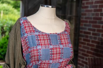 Covante Frock in Rose Garden Patch Plaid Voile; Fairholme Sash in Rose Garden Plaid Patch Voile; Chevallier Cardigan in Herb Garden Soft Ribbed Knit. Ivey Abitz at Boscobel House and Gardens