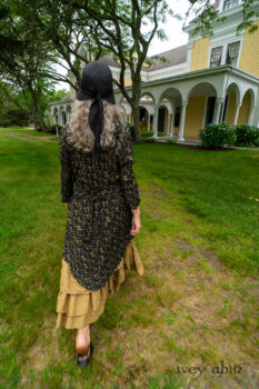 Milton Duster Coat in Summer Land Crinkled Silk Chiffon; Summer Land and Seagrass Washed Linen; Cilla Slip Frock in Sailcloth Soft Ribbed Knit. Ivey Abitz Bespoke Clothing.