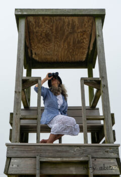 Pierrepont Shirt in Estuary Hope and Sail Embroidered Cotton; Gabled Frock in Sailcloth Hope and Sail Embroidered Cotton; Cilla Slip Frock in Sailcloth Soft Ribbed Knit. Ivey Abitz Bespoke Clothing.