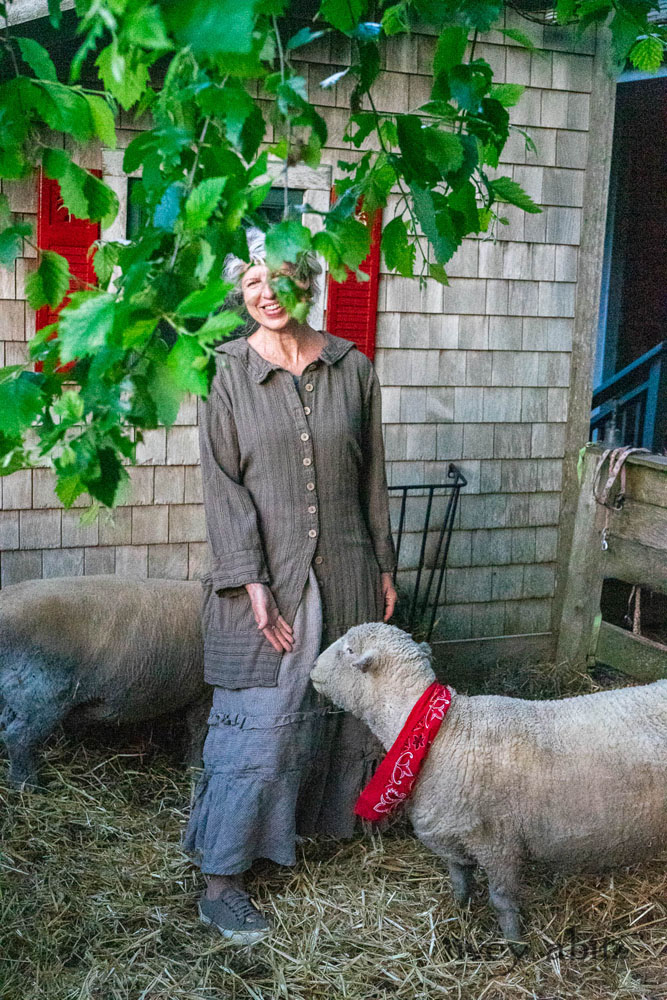 Hudson Duster Coat in Earthen Embroidered Stripe Gauze; Hudson Frock in Earthen Washed Stripe Linen; Cilla Slip Frock in Sailcloth Washed Ribbed Knit. Ivey Abitz Bespoke Clothing.