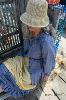 Au Sable Shirt in Cape Sunrise Washed Linen; Au Sable Frock in Summer Land Washed Voile; Clemmie Frock in Cape Sunrise Washed Linen. Ivey Abitz Bespoke Clothing.