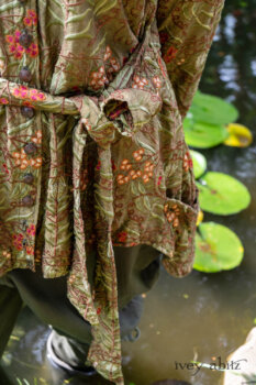 Grasmere Shirt in Woodlawn Vine Embroidered Washed Silk; Chevallier Trousers in Seagrass Herringbone Twill. Ivey Abitz Bespoke Clothing.