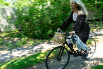 Henrietta Duster Coat in Beacon Black Washed Ribbed Knit; Fairholme Frock in Plum Tree Wispy Plaid Cotton; Cilla Slip Frock in Sailcloth Soft Ribbed Knit. Ivey Abitz Bespoke Clothing.
