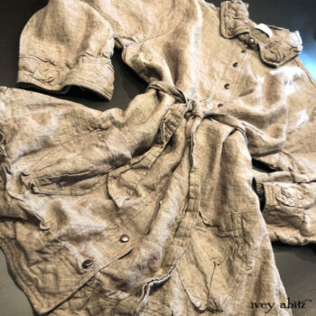 Gabled Shirt Jacket in Civilty Washed Linen. This shirt is headed to Canada, and that makes us smile to think about.