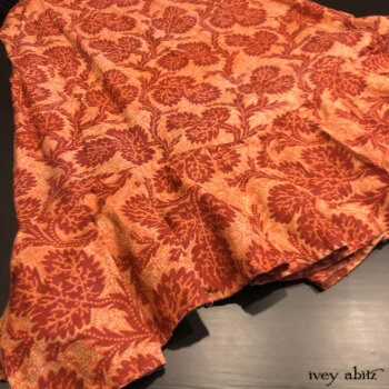 Bottom hem of the Inglenook Frock in a striking floral linen.