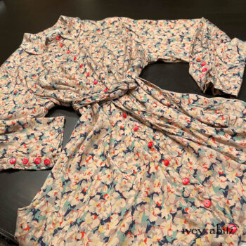 Truitt Shirt Jacket in our new sold out Veranda Floral Stretch Silk. Adorned with rare matching antique mother of pearl buttons.