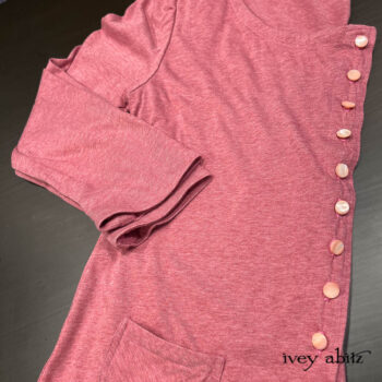 Cavendish Cardigan in Morris Rose Softest Knit, adorned with antique mother of pearl buttons from the early 1900's.