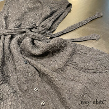 Ellis Frock in Noir Puckered Washed Silk.