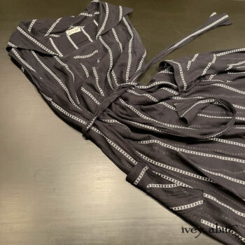 Viv Frock is extra light and carefree in this ethereal Noir Embroidered Stripe Voile. Such a delight to wear!