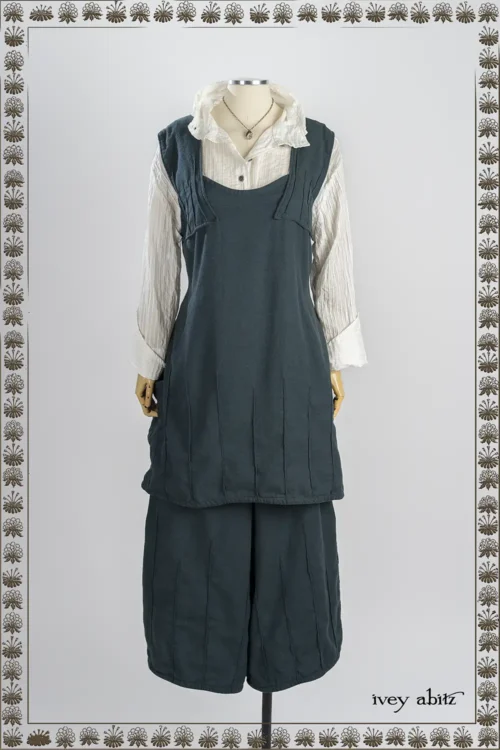 Mercer Frock in Hopeful Morning Brushed Weave; Vanetten Shirt in Everyday Pin Tucked Voile; Nouvelle Necklace.