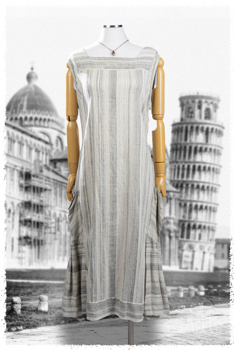 Ivey Abitz Summer 2025 Look 39 Roycroft Frock in Black and White Variegated Washed Stripe; Cilla Slip Frock in Everyday Ribbed Knit; Nouvelle Necklace.
