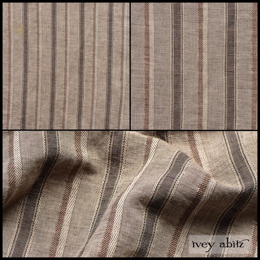 Limbert Brown Embroidered Woven Stripe