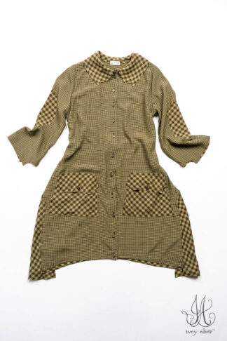 Limbert Duster Coat in Joyful Green and Oak Petite Check