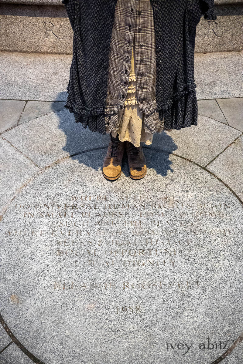 Wilhemena Duster Coat in Sandstone and River Petite Fleur Voile; Wilhemena Frock in Sandstone and River Plaid Linen; Windrush Frock in Sandstone Embroidered Dot Linen. - Ivey Abitz Bespoke Clothing