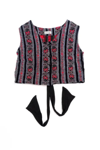 Limited Edition Ananda Vest in Center Label Floral Chenille Brocade