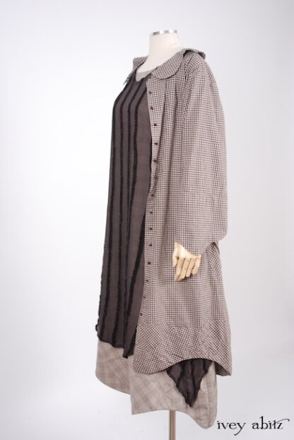 Nook Frock in Brownstone Banister Embroidered Silk Chiffon - Size M
