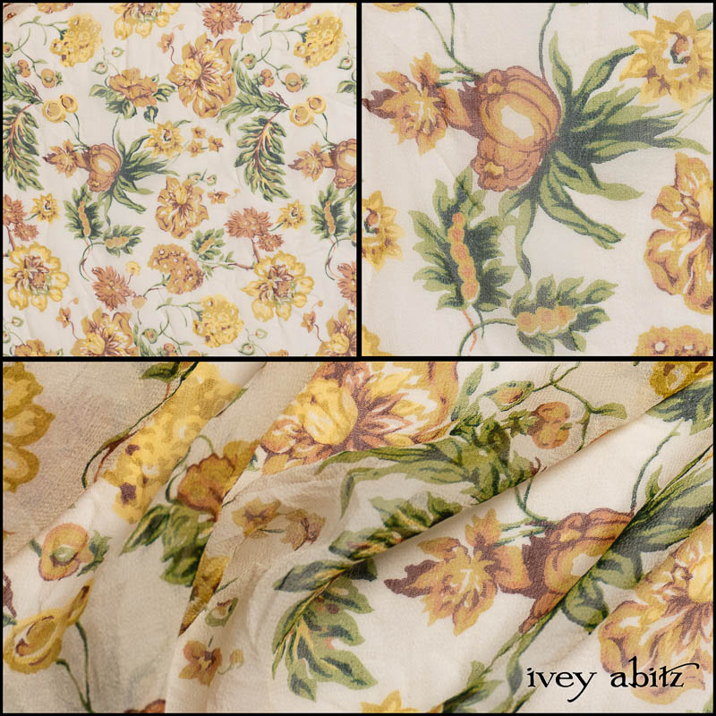 Marigold Floral Silk Chiffon
