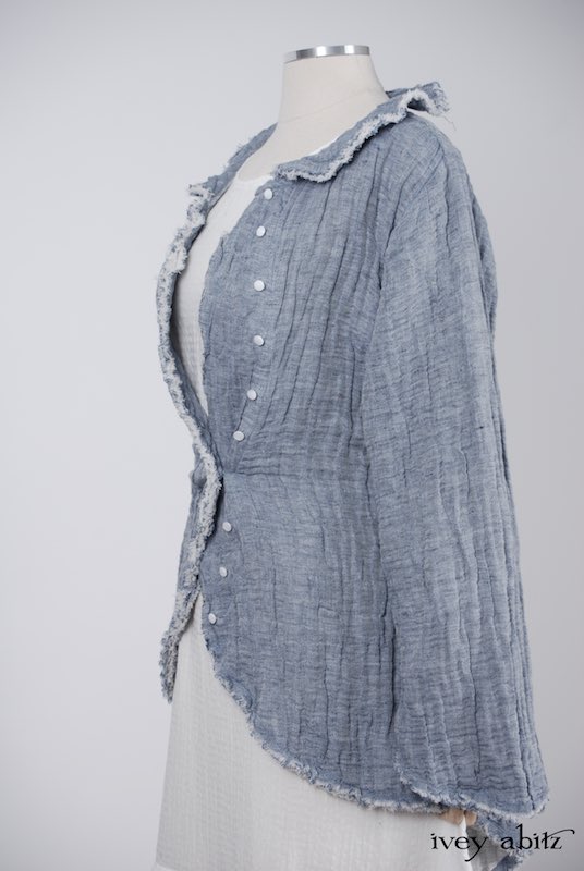 Midsummer Look 28 - Limited Edition Arthur Hill Shirt in Lake Gauze Linen; Blanchefleur Dress in Dove Striped Voile; Cilla Slip Frock in Signature Cream Washed Silk by Ivey Abitz