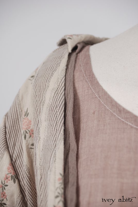 Midsummer Look 5 - Bellingham Frock in Earthen Cotton Voile; Fennefleur Frock in Little Rose Cotton Voile; Bellingham Duster Coat in Little Rose Vine Brocade by Ivey Abitz