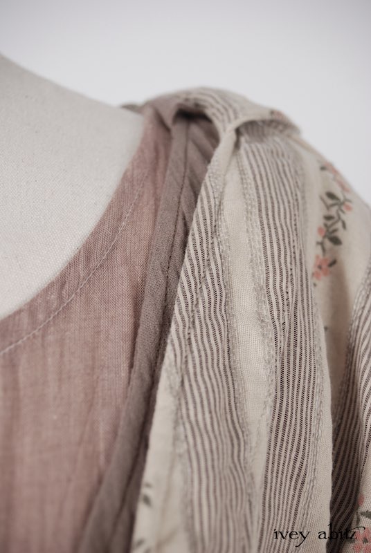 Midsummer Look 5 - Bellingham Frock in Earthen Cotton Voile; Fennefleur Frock in Little Rose Cotton Voile; Bellingham Duster Coat in Little Rose Vine Brocade by Ivey Abitz