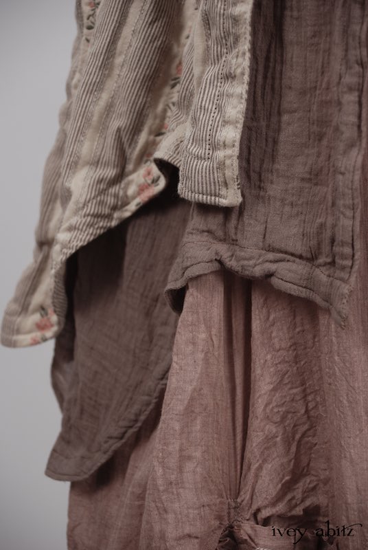 Midsummer Look 5 - Bellingham Frock in Earthen Cotton Voile; Fennefleur Frock in Little Rose Cotton Voile; Bellingham Duster Coat in Little Rose Vine Brocade by Ivey Abitz