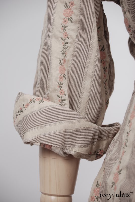 Midsummer Look 5 - Bellingham Frock in Earthen Cotton Voile; Fennefleur Frock in Little Rose Cotton Voile; Bellingham Duster Coat in Little Rose Vine Brocade by Ivey Abitz