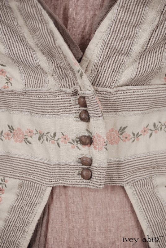 Midsummer Look 5 - Bellingham Frock in Earthen Cotton Voile; Fennefleur Frock in Little Rose Cotton Voile; Bellingham Duster Coat in Little Rose Vine Brocade by Ivey Abitz