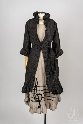 Tilbrook Duster Coat in Quarter Note Piccolo Fiore Voile; Treble Frock in Half Note Washed Crinkled Weave.