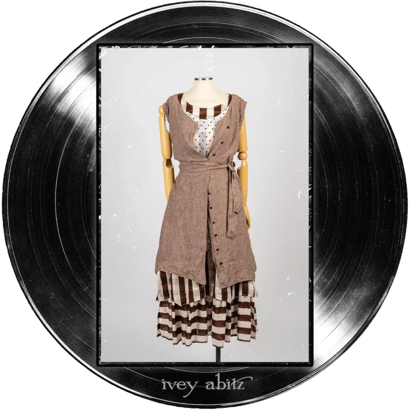 Ellis Frock in Record Case Speaker Weave; Bedloe Frock in Record Case Embroidered Dot Silk Chiffon; Libert&eacute; Frock in Record Case Stripe Voile.