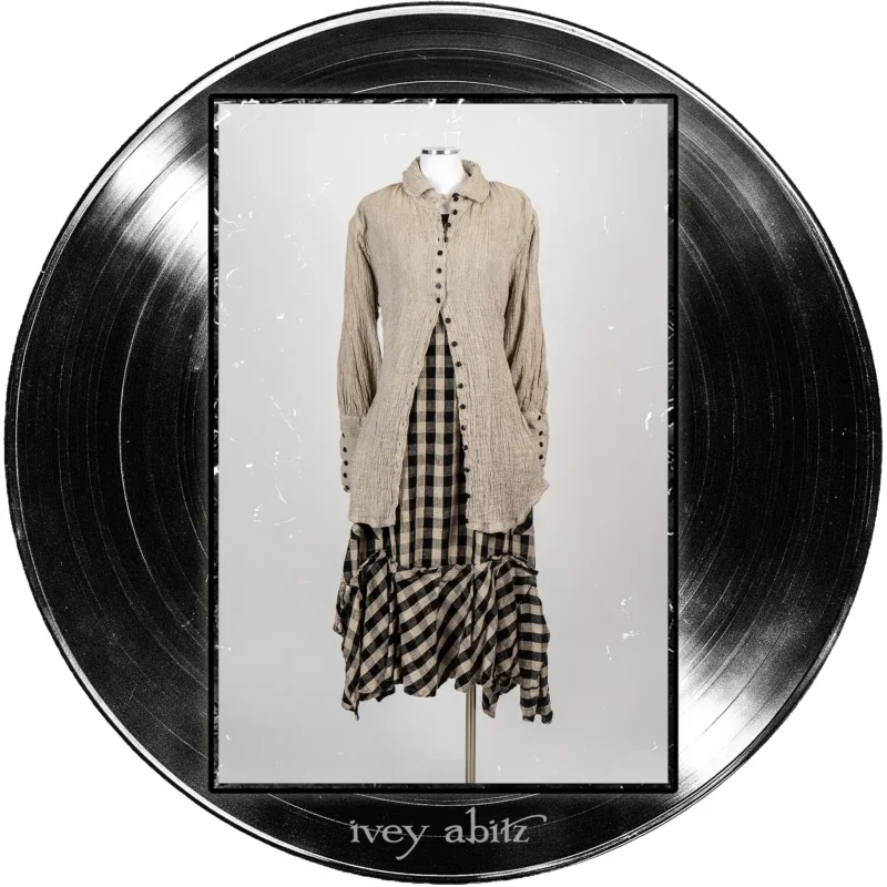 Coulson Shirt in Half Note Washed Crinkled Weave; Morris Frock in Quarter Note and Half Note Plaid Weave.