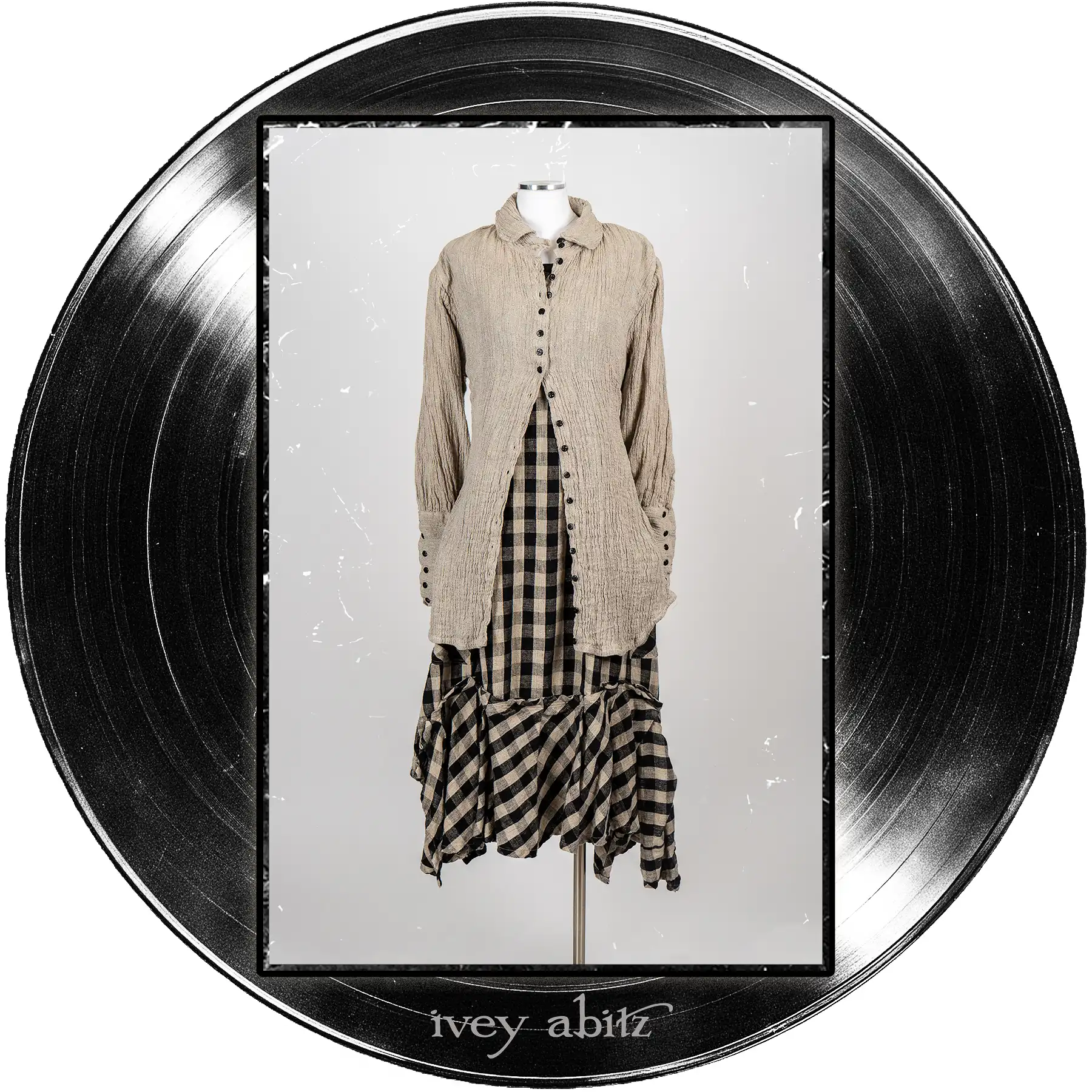 Coulson Shirt in Half Note Washed Crinkled Weave; Morris Frock in Quarter Note and Half Note Plaid Weave.
