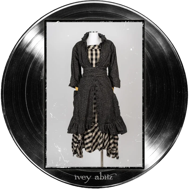 Tilbrook Duster Coat in Quarter Note Piccolo Fiore Voile; Morris Frock in Quarter Note and Half Note Plaid Weave.