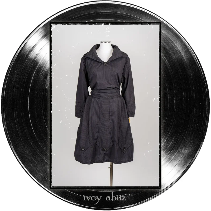 Baedeker Dress in Microphone Raised Stripe Weave.