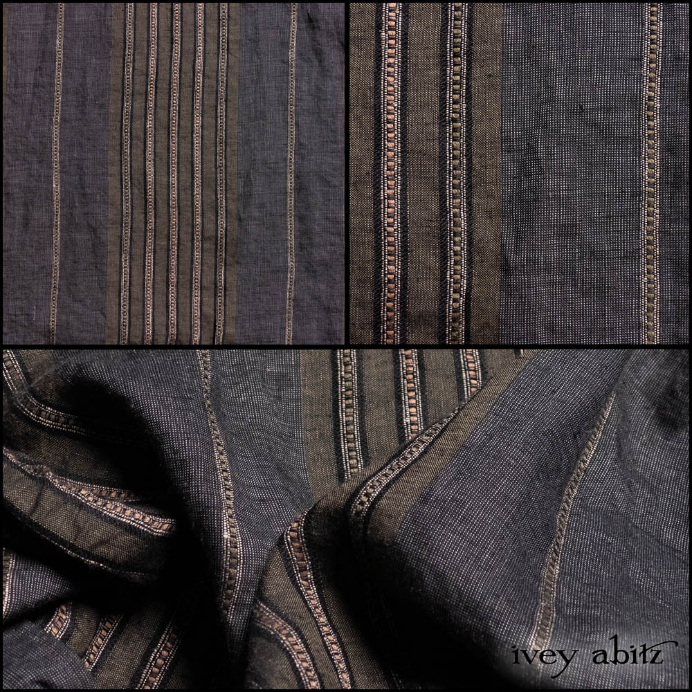 Olive Quartz Embroidered Stripe Weave