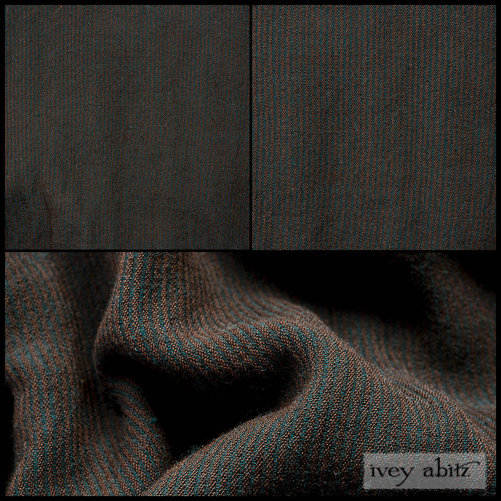 Pine Green and Oak Raised Stripe Challis