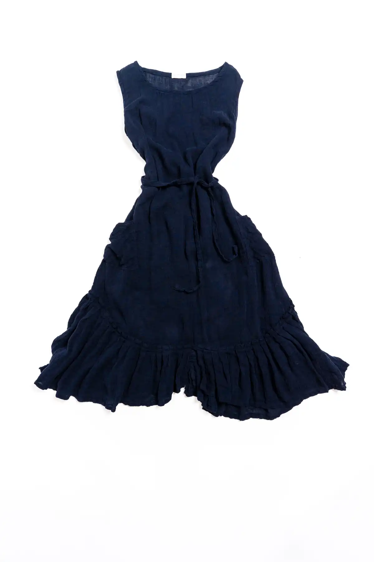 Pippi Frock in Blue Note Washed Crinkled Weave