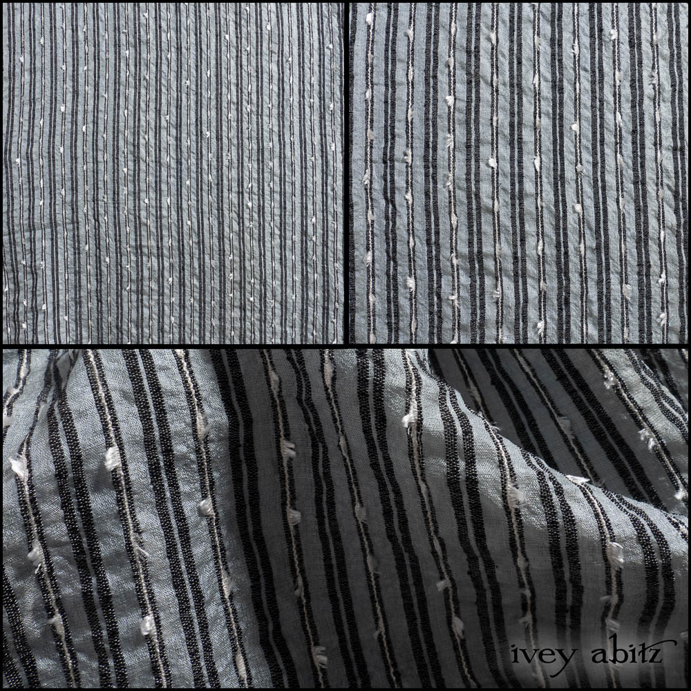 Post Modern Embroidered Stripe Silk Voile