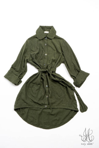 Quaint Shirt Jacket in Pine Green Brushed Weave