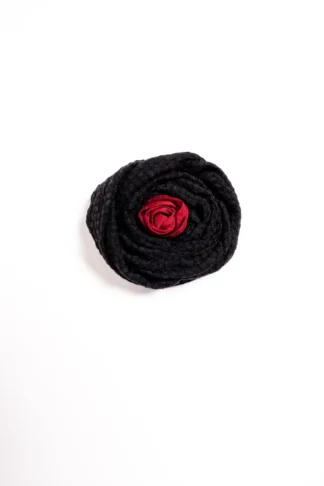 Record Brooch in Microphone Raised Stripe Weave