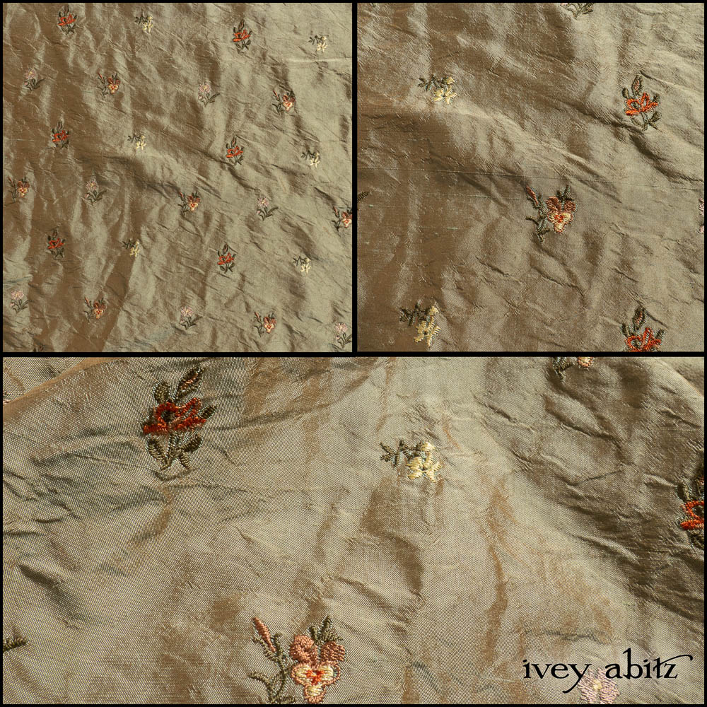 Renaissance Floral Embroidered Washed Silk