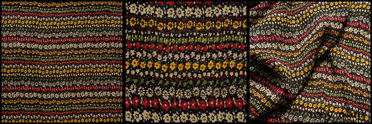 Rose Garden Row Silk Chiffon - Collection 63 - 2020