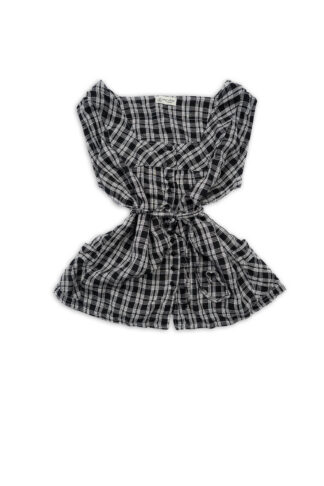 Roycroft Vest in Black and White Washed Plaid by Ivey Abitz