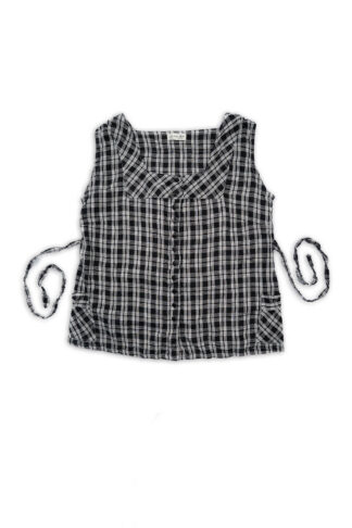 Roycroft Vest in Black and White Washed Plaid by Ivey Abitz