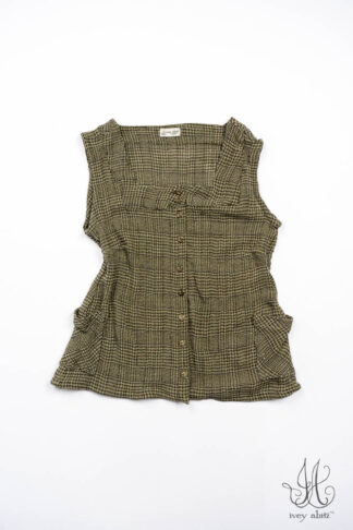 Roycroft Vest in Iron and Stone Plaid Challis