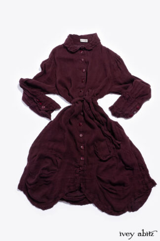 Featured Scattergood Duster Coat in Apple Washed Crinkled Weave