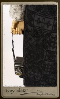 Chomley Frock in Black Embroidered Voile; Truitt Shirt in Black on White Floral Silk Chiffon; Fairholme Frock in Black and White Washed Silk in High Water Length. By Ivey Abitz.