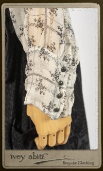 Chomley Frock in Black Embroidered Voile; Truitt Shirt in Black on White Floral Silk Chiffon; Fairholme Frock in Black and White Washed Silk in High Water Length. By Ivey Abitz.